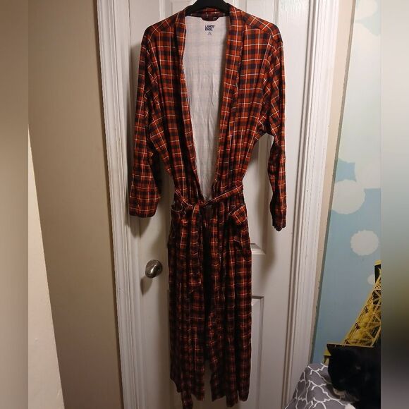 Nwt LandsEnd HOLIDAY CHRISTMAS plaid cotton robe 2-3 X - Picture 1 of 5